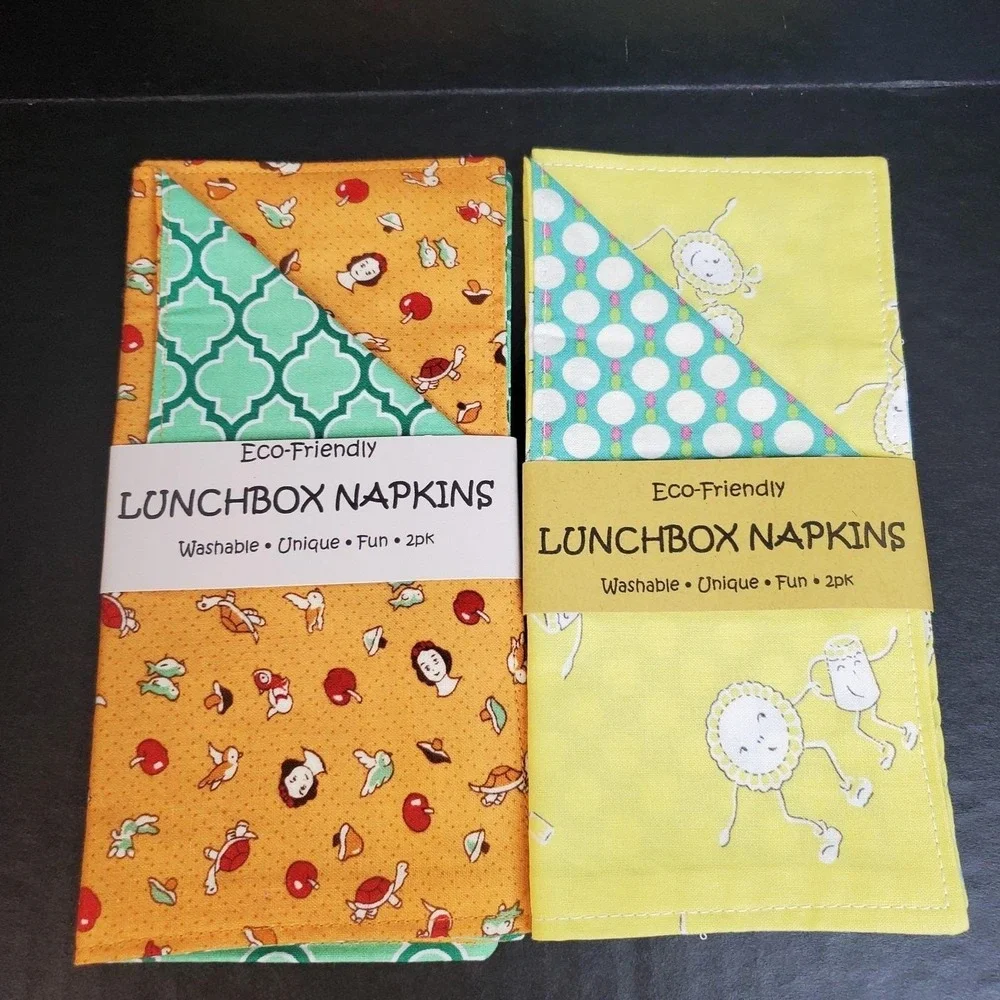 Cotton‎ Novelty Fabric Napkins Vintage Retro Toys, 4 X 2ct Reusable Hand Towels